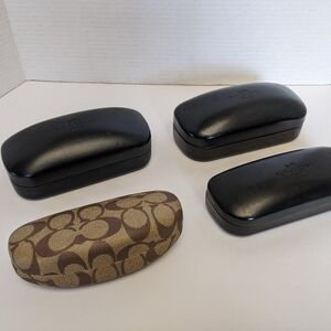 4 Pcs Coach Signature Monogram Clamshell Eyeglasses Sunglasses Cases